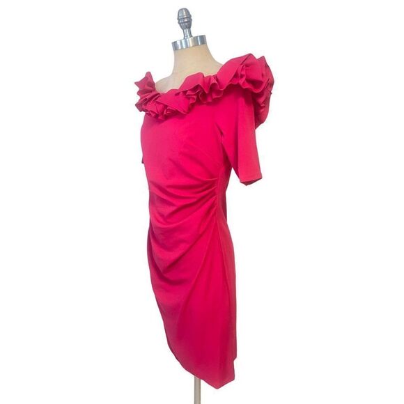 Marina Ruffle Off shoulder Dress Fuschia NWT New various sizes - Picture 4 of 11